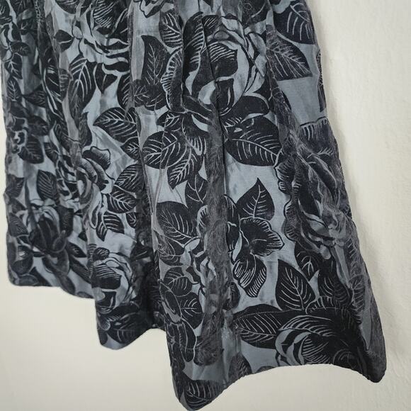 NEW Maeve Anthropologie Jonquil Black Floral Velvet Strapless Midi Dress - Picture 6 of 16